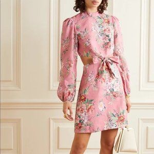 Zimmermann Bellitude cutout floral-print linen mini dress